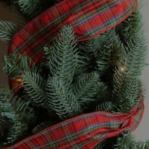 Wired Ribbon 30 ft Red & Green Stripe Plaid Christmas Craft Ribbon Northlight